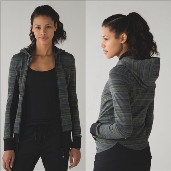 lululemon athletica Tops - Lululemon Daily Practice Jacket Slate Green Black